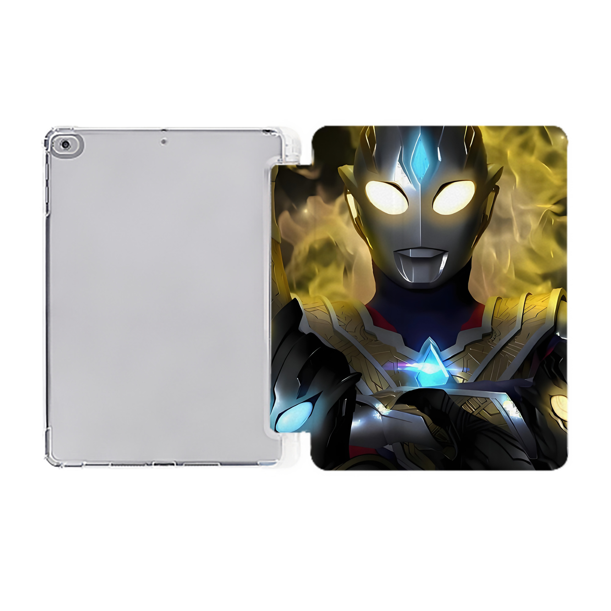 （画像用） ウルトラマン Ultraman IPad ケース ペン収納付き 三つ折りスタンド PUレザー×シリコン 対応機種9.5/10.5/10.9インチ
